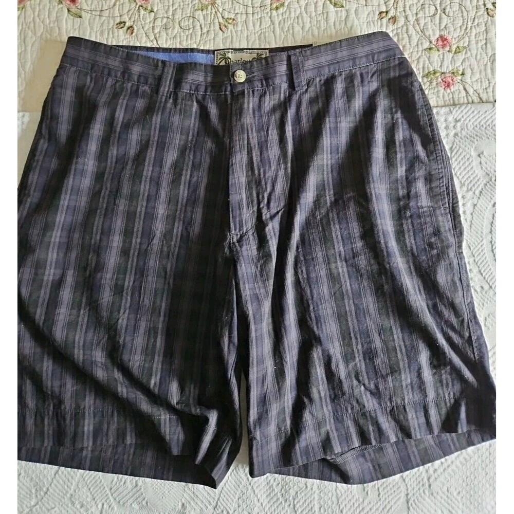 Charleston Twills 100% Cotton Chino Plaid Shorts Sz 36 NWT
